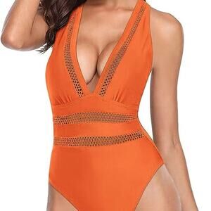 TEMPT ME ONE PIECE SEXY PLUNGE V-NECK SWIMSUIT SIZE SMALL BRAND NEW